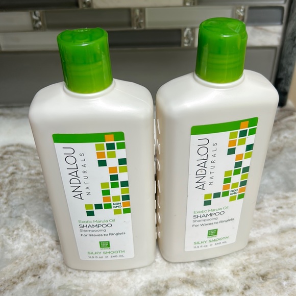 2 BOTTLES SHAMPOO ANDALOU NATURALS EXOTIC MARULA OIL NON GMO 11.5 oz - Picture 1 of 3
